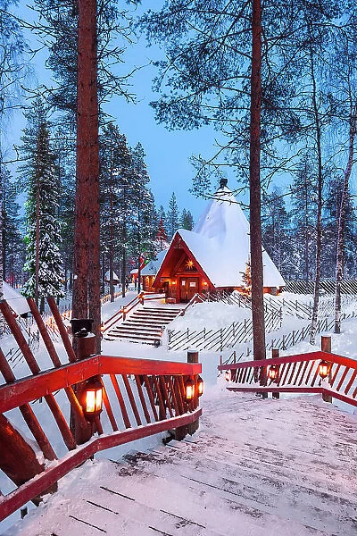 Europe, Finland, tourists visiting Santa Claus village in Rovaniemi