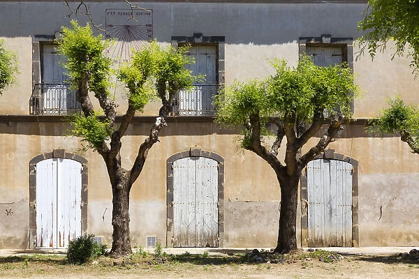 Europe, France, Occitanie, Herault, Marseillan, a facade of an old building in the centre