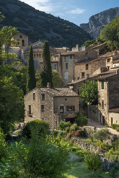 Europe, France, Occitanie. The medieval village of Saint-Guilhem-le-Desert in the