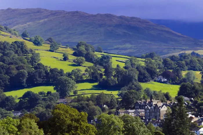 Framed Print : Europe, Great Britain, England, Cumbria, Lake District - view of Ambleside village Framed Print : Europe, Great Britain, England, Cumbria, Lake District - view of Ambleside village