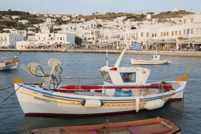 Framed Print : Europe, Greece, Cyclades island, Aegean Sea, Mykonos, Myconos Harbour Framed Print : Europe, Greece, Cyclades island, Aegean Sea, Mykonos, Myconos Harbour