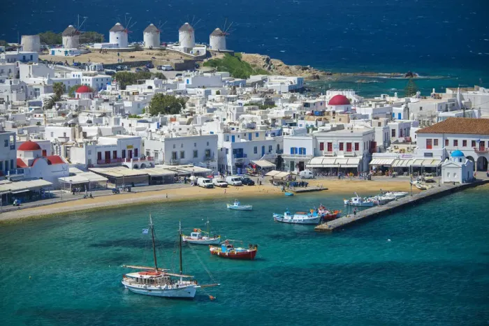Framed Print : Europe, Greece, Cyclades island, Aegean Sea, Mykonos, Myconos Harbour Framed Print : Europe, Greece, Cyclades island, Aegean Sea, Mykonos, Myconos Harbour