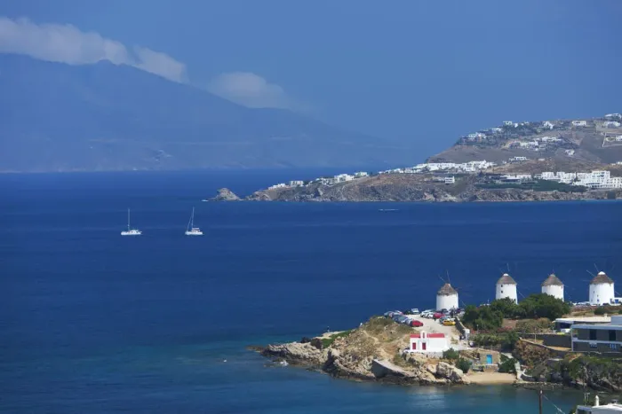 Framed Print : Europe, Greece, Cyklades, Mykonos, Cyclades island, Aegean Sea, windmills in Myconos town Framed Print : Europe, Greece, Cyklades, Mykonos, Cyclades island, Aegean Sea, windmills in Myconos town