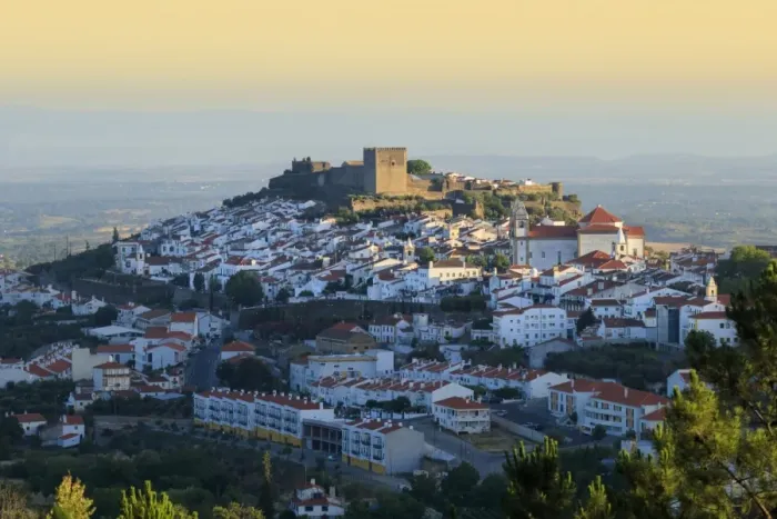 Framed Print : Europe, Iberia, Portugal, The Alentejo, view of the fortified medieval hilltop town Framed Print : Europe, Iberia, Portugal, The Alentejo, view of the fortified medieval hilltop town