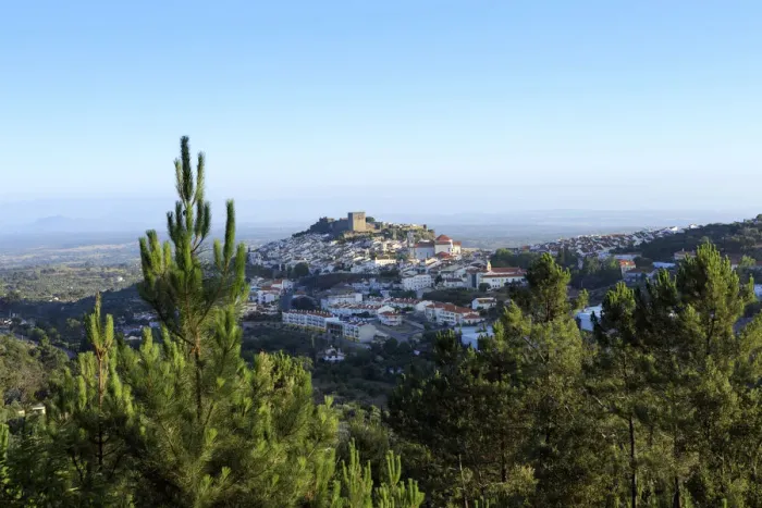 Framed Print : Europe, Iberia, Portugal, The Alentejo, view of the fortified medieval hilltop town Framed Print : Europe, Iberia, Portugal, The Alentejo, view of the fortified medieval hilltop town