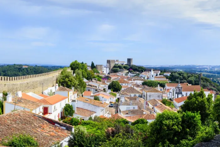 Framed Print : Europe, Iberia, Portugal, Obidos medieval walled village and castle Framed Print : Europe, Iberia, Portugal, Obidos medieval walled village and castle