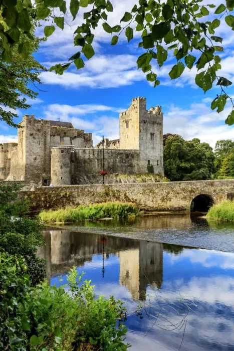 Framed Print : Europe, Ireland, Cahir castle and village at sunset reflecting in Caher river Framed Print : Europe, Ireland, Cahir castle and village at sunset reflecting in Caher river
