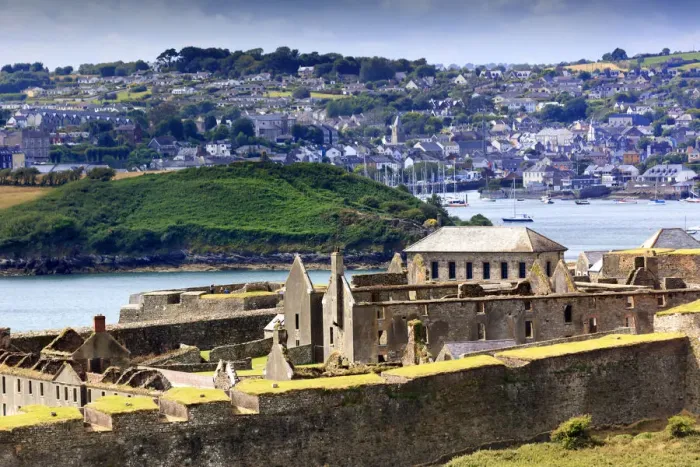 Framed Print : Europe, Ireland, Charles Fort with Kinsale village in the background Framed Print : Europe, Ireland, Charles Fort with Kinsale village in the background