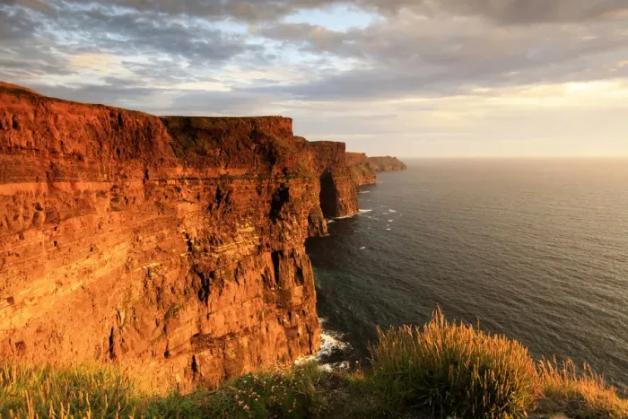 Framed Print : Europe, Ireland, Clare county, Cliffs of Moher at sunset