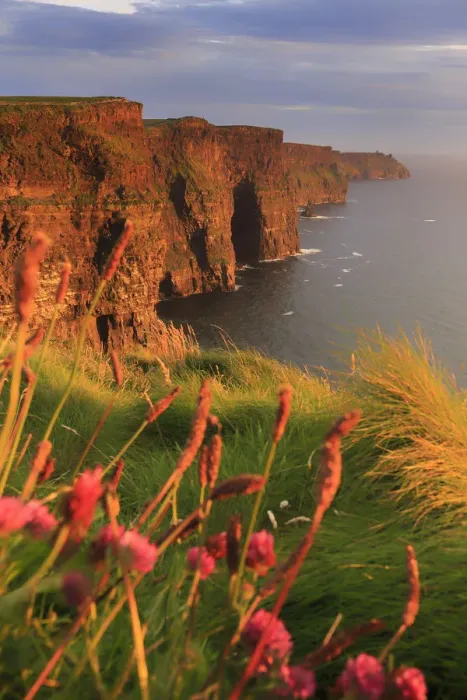 Framed Print : Europe, Ireland, Clare county, Cliffs of Moher at sunset