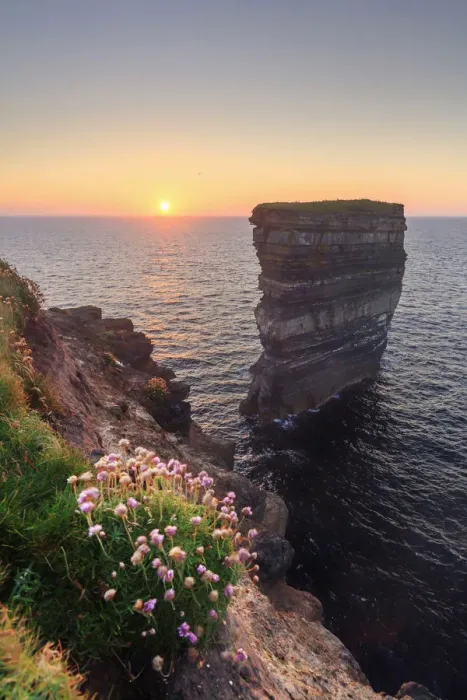 Framed Print : Europe, Ireland, Downpatrick head sea stack at sunset Framed Print : Europe, Ireland, Downpatrick head sea stack at sunset