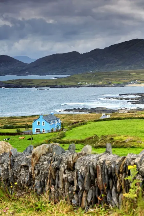 Framed Print : Europe, Ireland, houses by the sea at Beara peninsula Framed Print : Europe, Ireland, houses by the sea at Beara peninsula