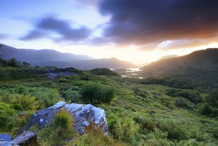 Framed Print : Europe, Ireland, Wild Atlantic Way, Ring of Kerry, sunrise at Ladys view viewpoint Framed Print : Europe, Ireland, Wild Atlantic Way, Ring of Kerry, sunrise at Ladys view viewpoint