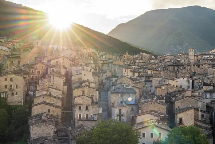 Framed Print : Europe, Italy, Abruzzo. The ancient town of Scanno in the mountains with its typical stone houses at sunrise Framed Print : Europe, Italy, Abruzzo. The ancient town of Scanno in the mountains with its typical stone houses at sunrise