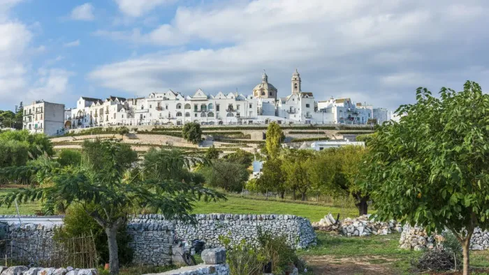 Framed Print : europe, Italy, Apulia. Locorotondo - a view towards the typical skyline of the white town Framed Print : europe, Italy, Apulia. Locorotondo - a view towards the typical skyline of the white town