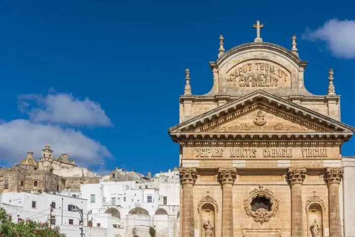 Framed Print : europe, Italy, Apulia. View of the town Ostuni with the church of the Confraternity of Framed Print : europe, Italy, Apulia. View of the town Ostuni with the church of the Confraternity of