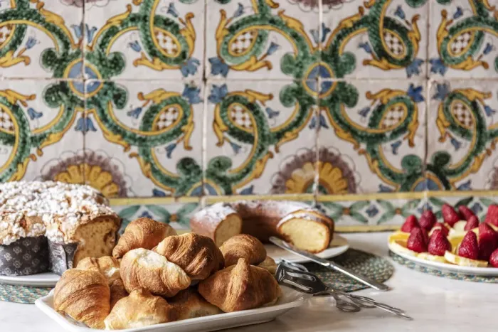 Framed Print : Europe, Italy, Campania. Breakfast with fresh pastries Framed Print : Europe, Italy, Campania. Breakfast with fresh pastries