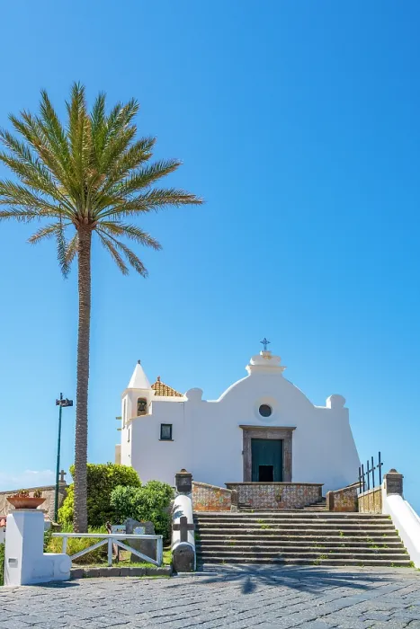Framed Print : Europe, Italy, Campania. Ischia Island. the white church chiesa del Soccorso in Forio Framed Print : Europe, Italy, Campania. Ischia Island. the white church chiesa del Soccorso in Forio