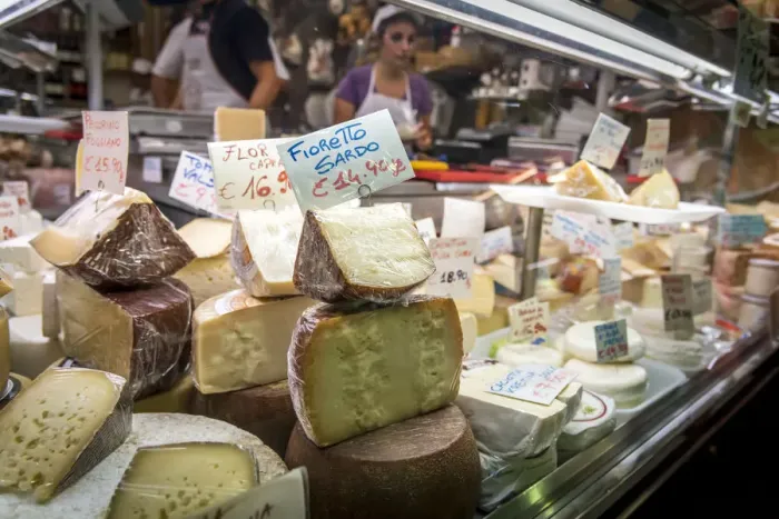 Framed Print : Europe, Italy, cheese at the market Framed Print : Europe, Italy, cheese at the market