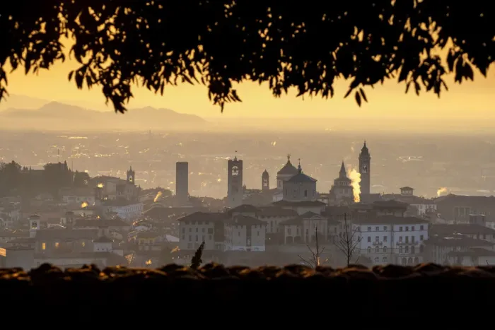Framed Print : Europe, Italy, city of Bergamo at dawn, province of Bergamo Framed Print : Europe, Italy, city of Bergamo at dawn, province of Bergamo