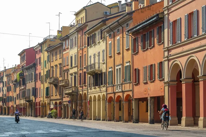 Framed Print : europe, Italy, Emilia-Romagna, Bologna. A road in the historic centre with the typical porticoes Framed Print : europe, Italy, Emilia-Romagna, Bologna. A road in the historic centre with the typical porticoes