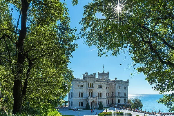europe, Italy, Friuli Venezia Giulia. The castle of Miramare in the Gulf of Trieste