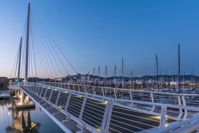 Framed Print : Europe, Italy, the gulf of La Spezia. The new bridge of Porto Mirabello Framed Print : Europe, Italy, the gulf of La Spezia. The new bridge of Porto Mirabello