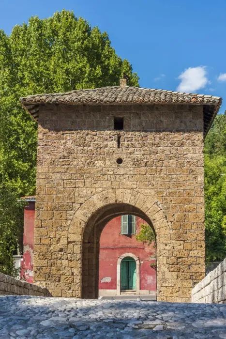 Framed Print : europe, Italy, Latium. Subiaco, the bridge of St. Francis Framed Print : europe, Italy, Latium. Subiaco, the bridge of St. Francis