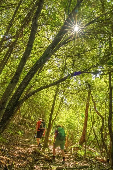 Framed Print : europe, Italy, Liguria. Cinque Terre. Two people hiking on a footpath in the Nationalpark of the Cinque Terre near Riomaggiore Framed Print : europe, Italy, Liguria. Cinque Terre. Two people hiking on a footpath in the Nationalpark of the Cinque Terre near Riomaggiore