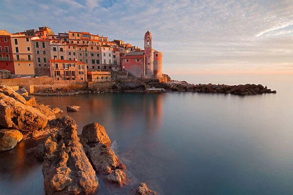 Europe, Italy, Liguria, La Spezia district. Tellaro at sunset