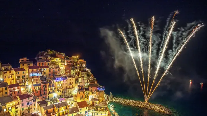 Framed Print : europe, Italy, Liguria, Manarola, Cinque Terre. Fire works on the village's holiday San Lorenzo Framed Print : europe, Italy, Liguria, Manarola, Cinque Terre. Fire works on the village's holiday San Lorenzo