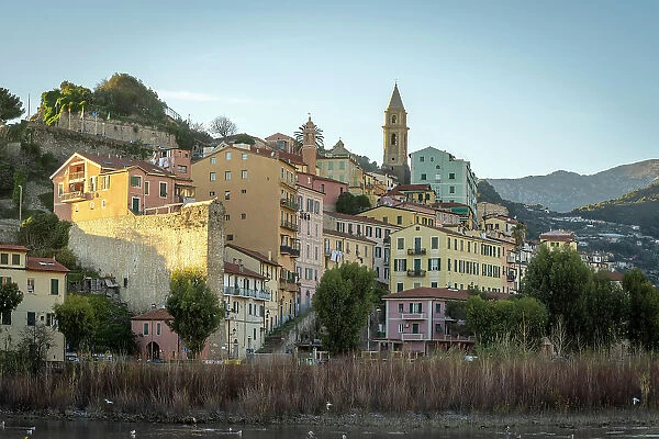 Europe, Italy, Liguria. The old town of Ventimiglia, border to France