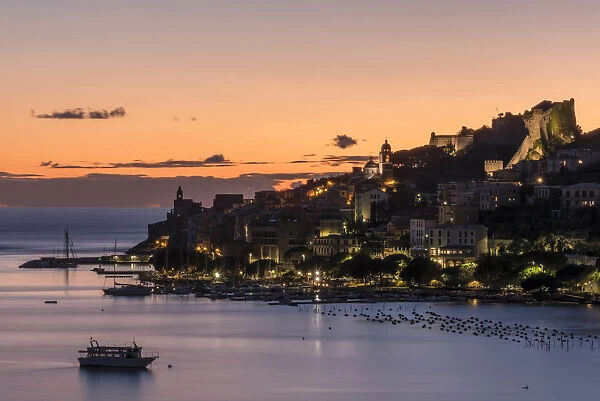Europe, Italy, Liguria, Portovenere. Sunset