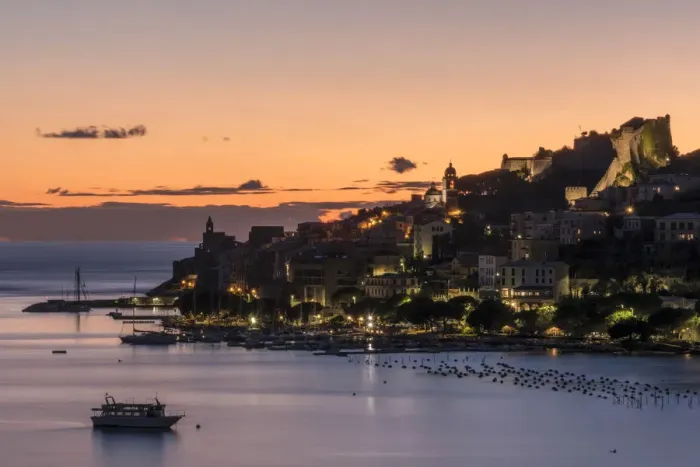 Framed Print : Europe, Italy, Liguria, Portovenere. Sunset
