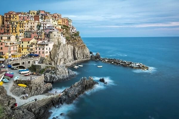 Europe, Italy, Liguria. Scenic view of Manarola, Cinque Terre
