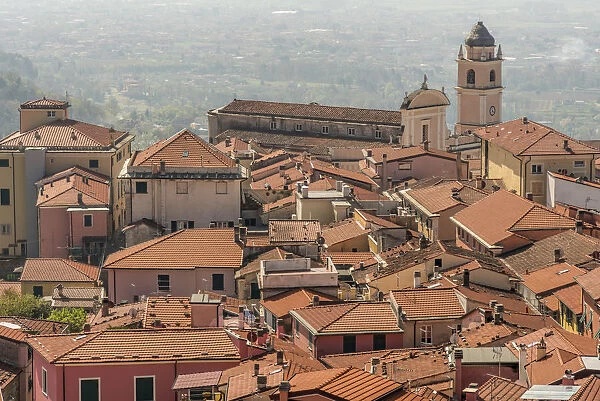europe, Italy, Liguria. View of Castelnuovo Magra in Lunigiana