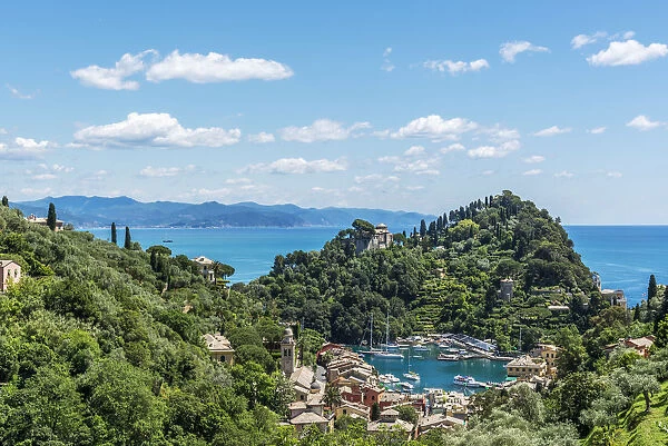 Europe, italy, Liguria. View over Portofino