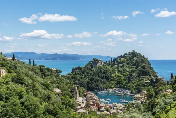 Framed Print : Europe, italy, Liguria. View over Portofino