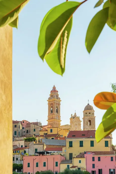 Framed Print : Europe, Italy, Liguria, View of the town of Cervo near Imperia Framed Print : Europe, Italy, Liguria, View of the town of Cervo near Imperia