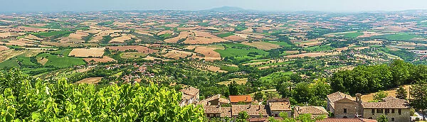 europe, Italy, The Marches. The scenic view of the hills of the Marches Landscape seen from Cingoli