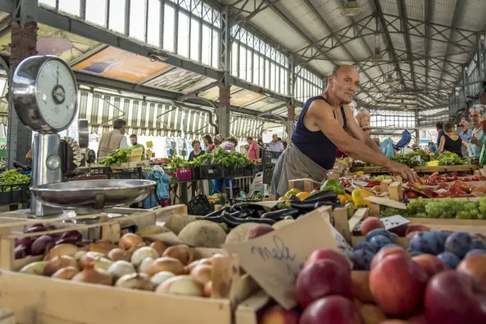 Framed Print : Europe, Italy, Piedmont. Fruit seller at the Porta Palazzo market in Turin Framed Print : Europe, Italy, Piedmont. Fruit seller at the Porta Palazzo market in Turin