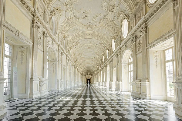 Europe, Italy, Piedmont. The Galleria Grande of the Venaria reale