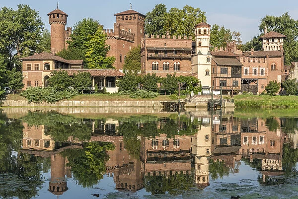 Europe, Italy, Piedmont. the medieval castle of the Valentino park in Turin