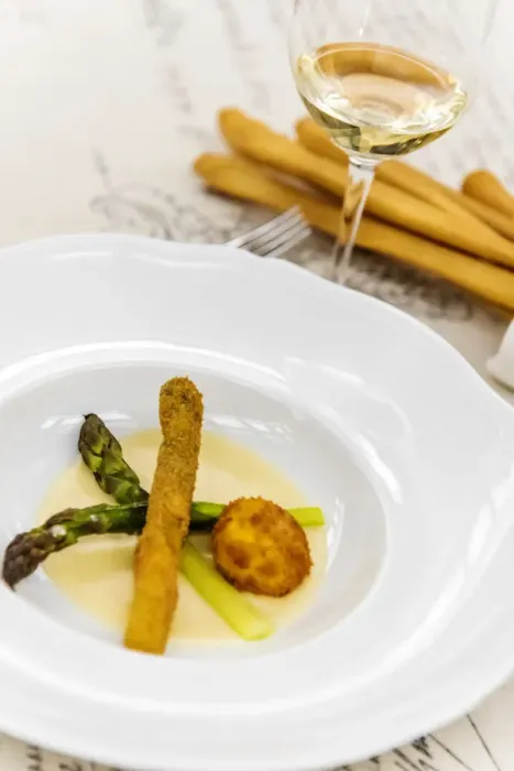 Framed Print : Europe, Italy, Piedmont. a starter with asparagus Framed Print : Europe, Italy, Piedmont. a starter with asparagus