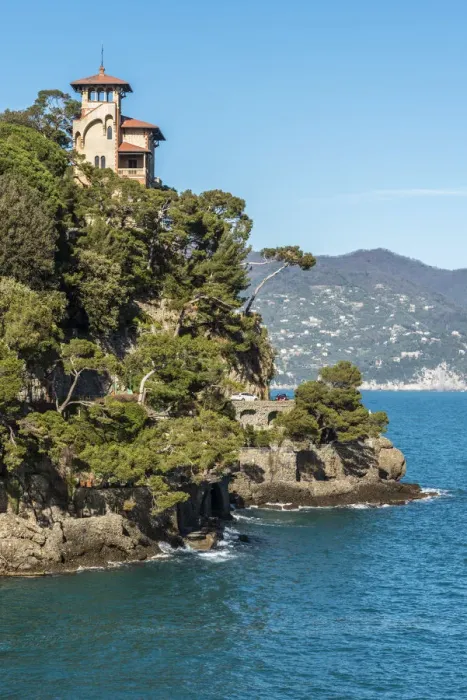 Framed Print : Europe, Italy, Portofino. villa on the coast near to Portofino Framed Print : Europe, Italy, Portofino. villa on the coast near to Portofino