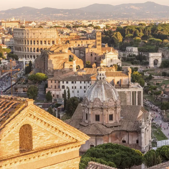 Framed Print : Europe, Italy, Rome. Scenic view over the Forum Romanum and the Colosseum Framed Print : Europe, Italy, Rome. Scenic view over the Forum Romanum and the Colosseum