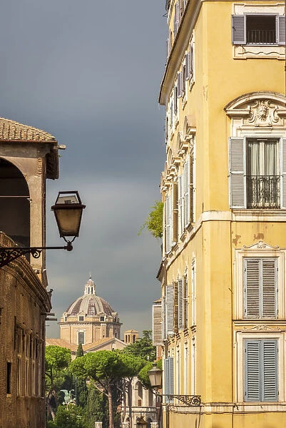 Europe, Italy, Rome. A street scene in the morning light