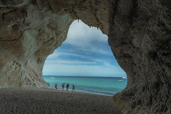 Europe, Italy, Sardinia. One of the Caves of the Cala Luna, the famous beach near to Cala Gonone