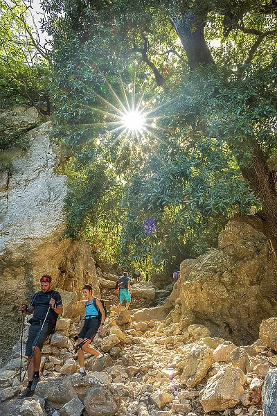 Europe, Italy, Sardinia. Hike to Cala Goloritze