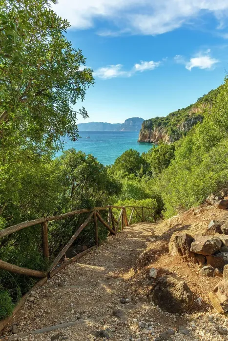 Framed Print : Europe, Italy, Sardinia. A path on coast near Cala Gonone to the beach in the morning light Framed Print : Europe, Italy, Sardinia. A path on coast near Cala Gonone to the beach in the morning light